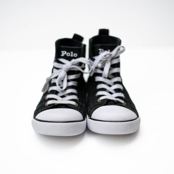 Polo Ralph Lauren Hamptyn Polo Bear High-Top Sneakers Mens 6/25cm Canvas Lace-Up - Picture 2 of 10